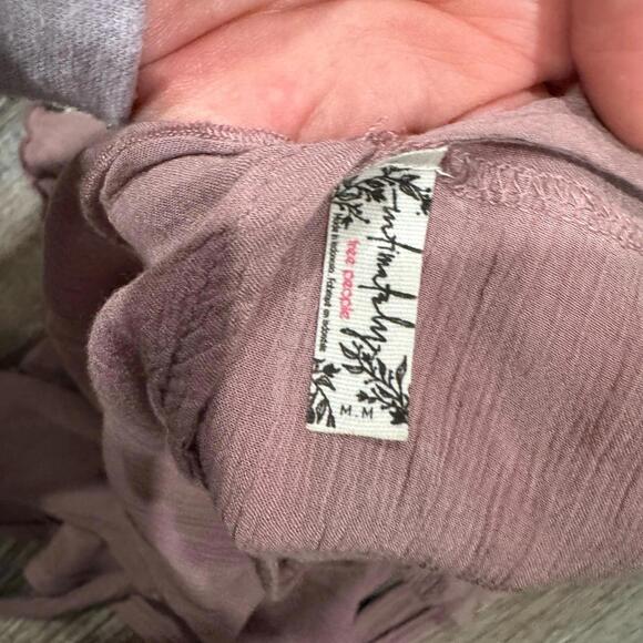 {SOLD} Free People Intimately Mauve Sheer Flowy V-Neck Low Tank Top- Size Medium - Picture 7 of 8